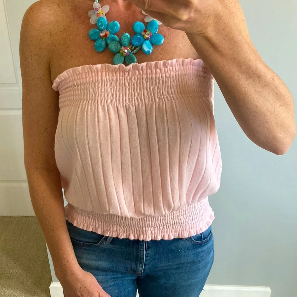 Pink Ribbed Tube Top - Picture 7 of 8